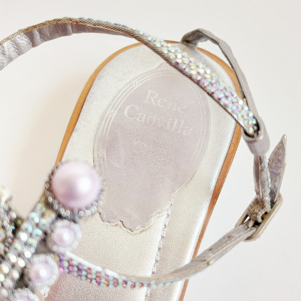 Rene Caovilla Lavender Bejewelled Sandals. - Picture 7 of 10